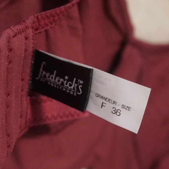 Fredrick’s of Hollywood Burgandy Smooth Microfiber Bra Style #51147 Size 36F - Picture 6 of 7